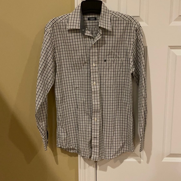 Men’s Izod button down long sleeve dress shirt - Picture 1 of 7
